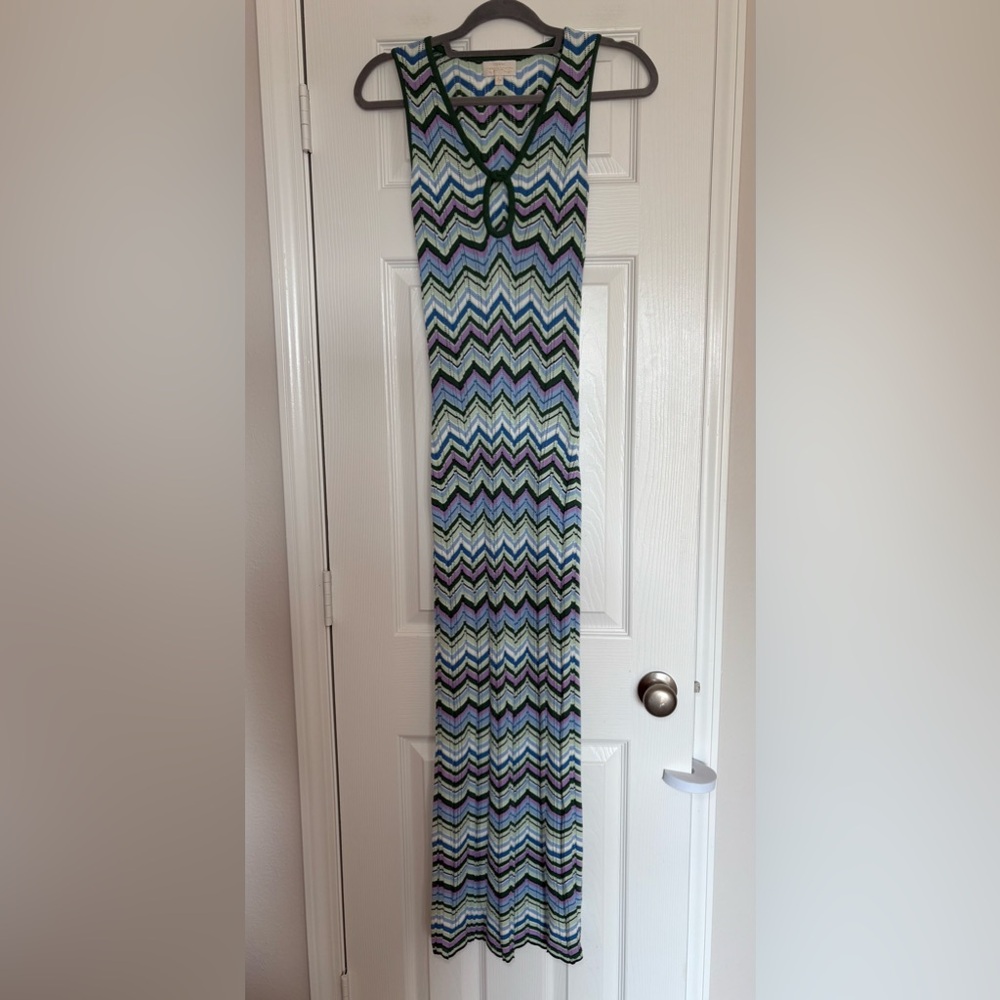 Torn by Ronny Kobo Chevron Knit‎ Keyhole Maxi Dress Small